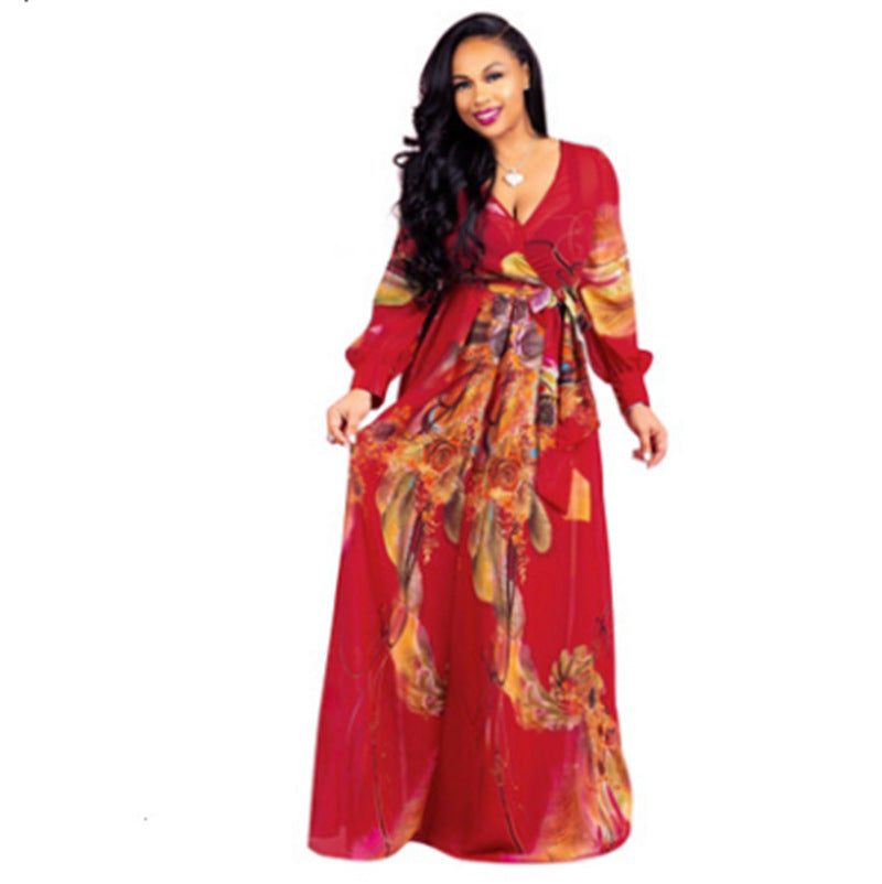 Printed Long-Sleeve Maxi Dress – God’s Daughters