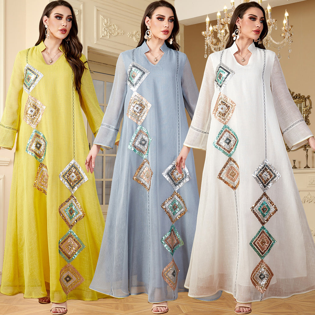 Women's Loose Creative Printed Sequin Dress – God’s Daughters