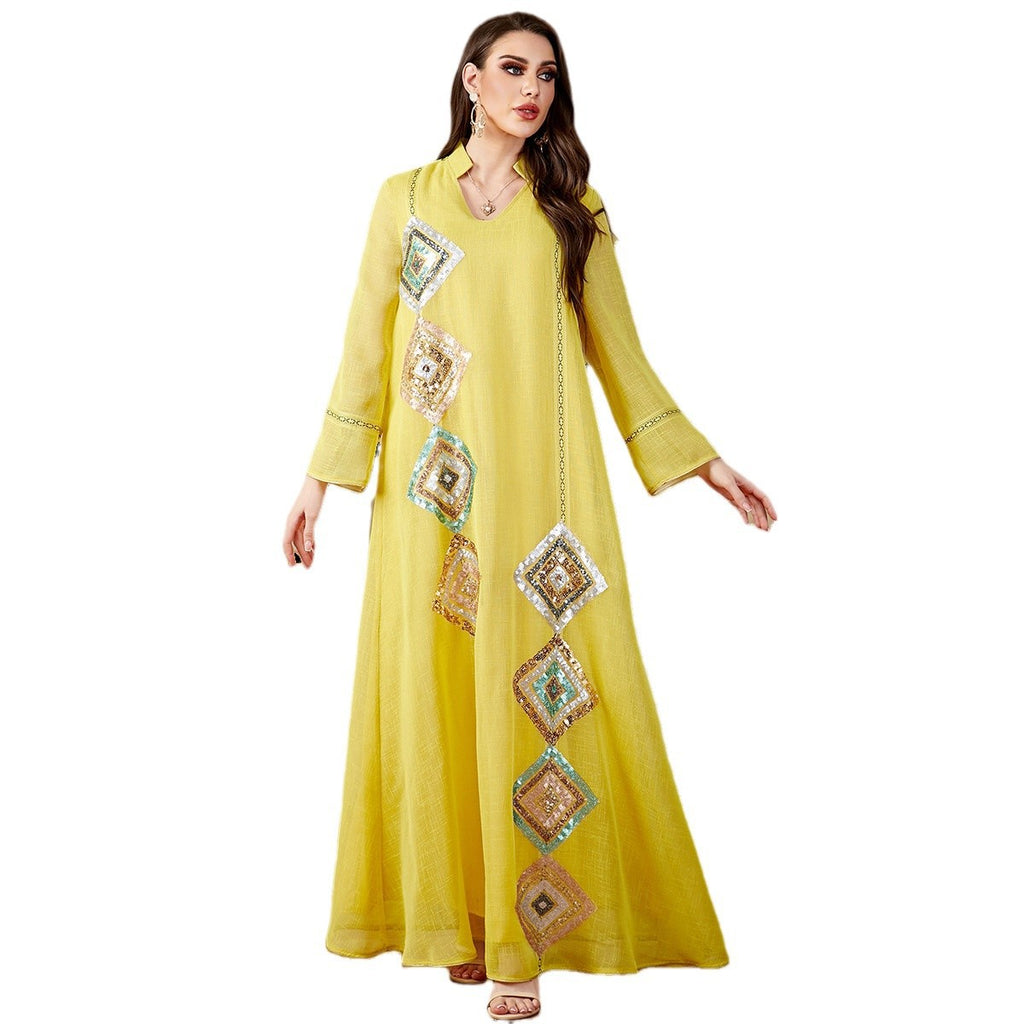 Women's Loose Creative Printed Sequin Dress – God’s Daughters