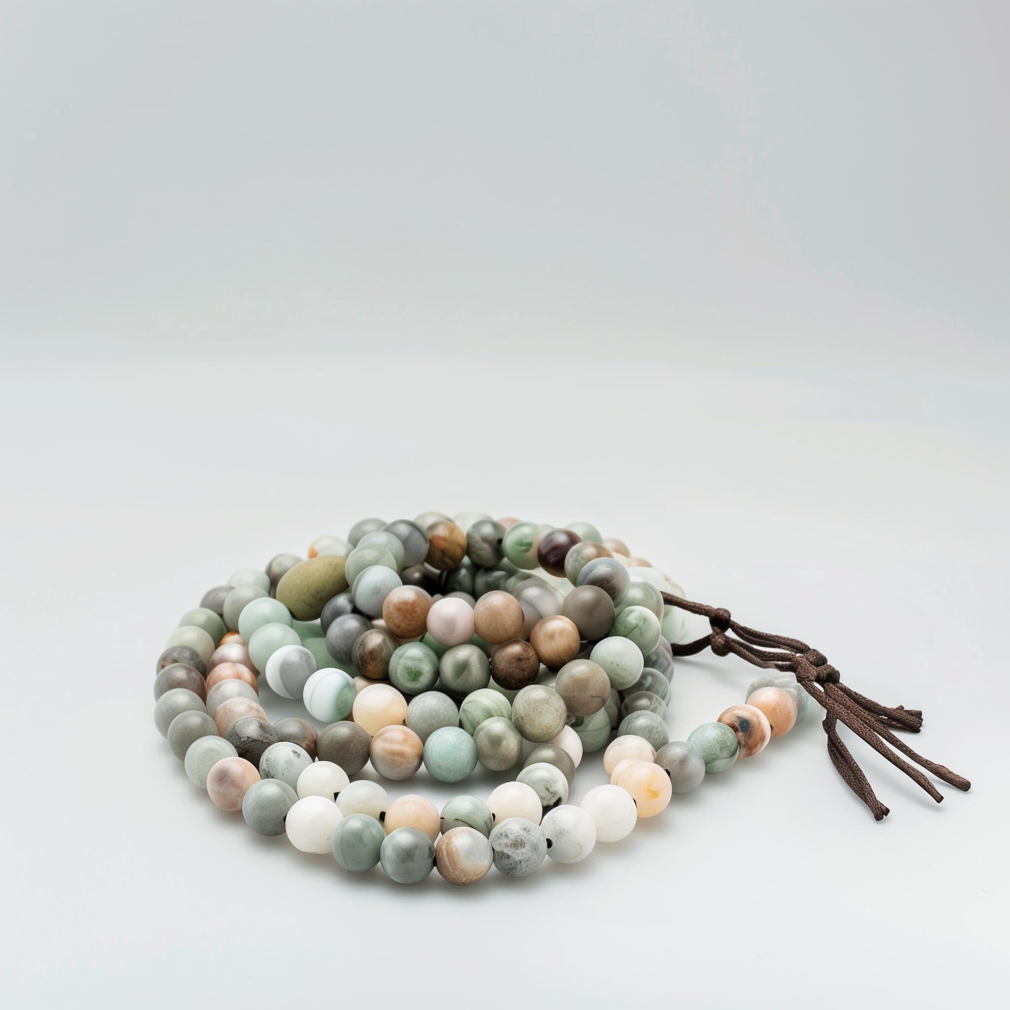 Washed Native Stone Natural Stone Prayer Bead Necklace – Handmade & Spiritual | God's ...